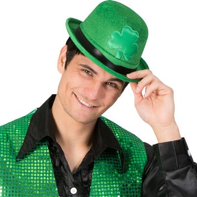 St-Patrick's Day hoed - Willaert, verkleedkledij, carnavalkledij, carnavaloutfit, feestkledij, St-Patricks day, groen, klavertje vier, 17 maart